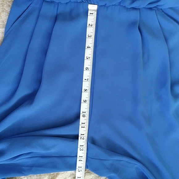 Vince Camuto Pleated Wide Leg Gaucho Jumpsuit 10 Blue - Picture 14 of 16